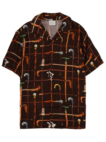 drôle de monsieur camicia con stampa