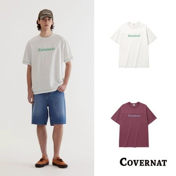 [COVERNAT]25SS 韓國復古圓領T恤男士 女士短袖寬鬆大學t 夏季新品休閒t 運動t（多色任選）