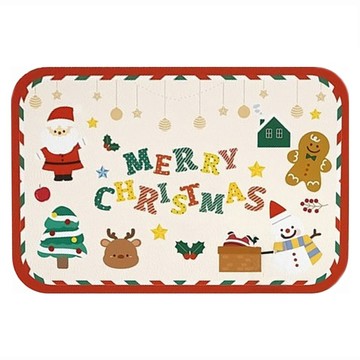 小麥購物 聖誕吸水防滑墊 L098  條紋彩款  1個  40 x 30cm