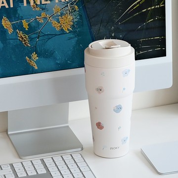 小花喜怒哀樂 WOKY 聯名 二代渾圓杯 附彈跳吸管 770ml 保溫瓶