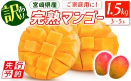 宮崎特産品　「訳あり」宮崎県産完熟マンゴー1.5ｋｇ（3玉～5玉）_M275-005