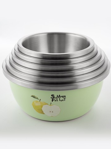 加厚304不銹鋼盆 家用彩色食品級廚房洗菜盆 韓式套盆打蛋盆大盆