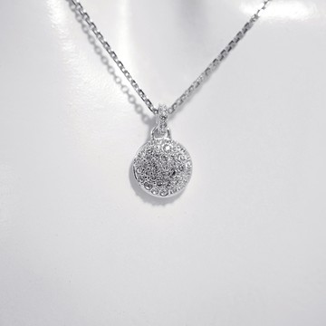 SWAROVSKI 施華洛世奇 Meteora 圓形密鑲水晶項鍊 鍍白金色 5683446