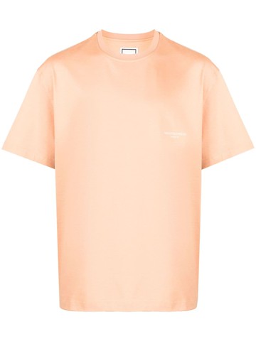 Wooyoungmi - logo-print cotton T-shirt - men - Nylon/Polyester/Wool/Spandex/Elastane - 50 - Orange