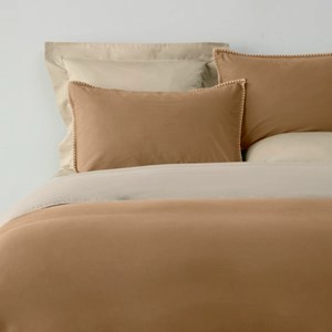 (組)艾禮思山形繡200織水洗棉床被四件組加大雙人 橘米