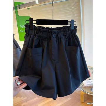 梨形身材短褲女夏季薄款大碼胖妹妹高腰寬松顯瘦闊腿五分休閑褲子