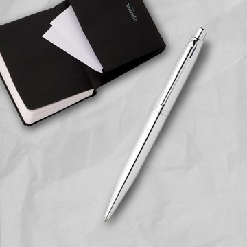【SHEAFFER】VFM系列亮鉻原子筆+A6筆記本禮盒 免費刻字