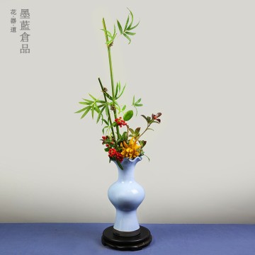 花器道》花瓶花器小原流蓮葉瓶瓶花文人調投入花日式花道花藝日本進口