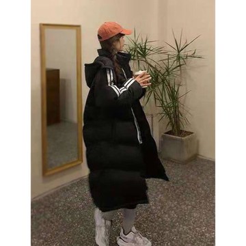 中長款羽絨棉衣棉服女秋冬季過膝學生寬松大碼加厚棉襖外套面包服