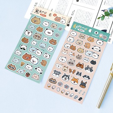 Ching Ching X 簡單生活系列 CST-399 熊熊/動物大頭裝飾貼紙