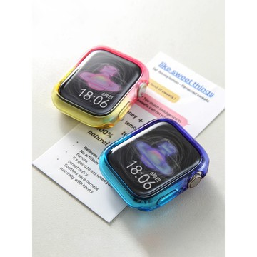 《台灣出貨》多色可選 適用 APPLE WATCH 漸變果凍錶殼 錶框 半包殼 保護殼 Ultra S9 S8 45mm