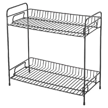 鐵藝廚房收納架  2層  黑色  1個