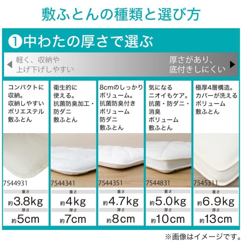 抗菌・防ダニ・消臭ボリューム敷布団 シングル 厚さ10cm 敷きふとん マットレス ポリエステル 抗菌 防臭 防ダニ 消臭 ニトリ |  LINEショッピング