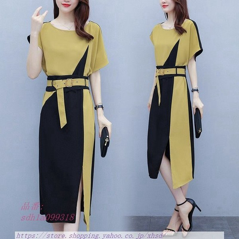 コンサバ ワンピース ひざ丈 バイウエストベルト スリット 2way 春 タイト 婚活 ランチ ディナー同窓会 通勤通学 レディース デート 夏 通販 Lineポイント最大0 5 Get Lineショッピング