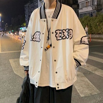限時優惠 潮酷百搭夾克襯衫 外套男棒球服男裝秋季胖子港風潮牌ins上衣大碼寬鬆百搭夾克衫潮