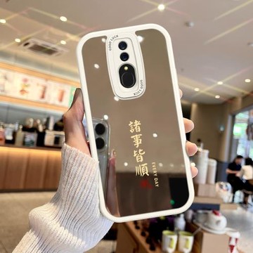 適用OPPOA9手機殼鏡面諸事皆順OPPOK10/K9新款補妝鏡子K11/K12全包A5/A7套女A11S高級感K5K3K7軟硅膠X防摔PRO