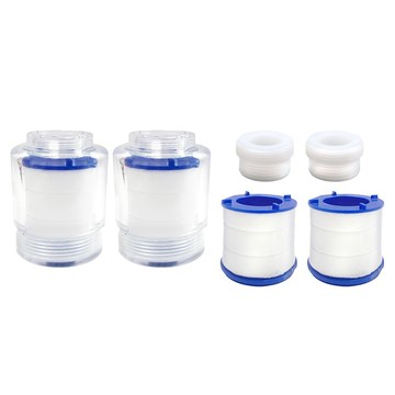 Water More 水摩爾 透明PP廚房 過濾器 附內外牙轉接頭 + 替換濾芯 46g  5.5 x 4.4cm  2個