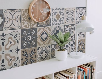 【輕鬆壁貼】莫蘭迪花磚 | 藍 - 無痕/居家裝飾