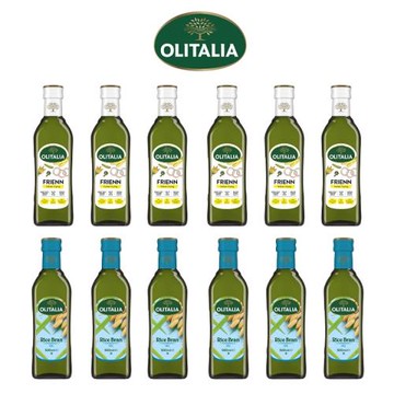 Olitalia 奧利塔 高溫葵花油500ml x6罐+玄米油500ml x6罐