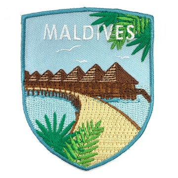 馬爾地夫 度假 熱燙補丁貼 熨燙袖標 背膠補丁布標 外套刺繡背膠補丁 袖標 布標 布貼 補丁 貼布繡 臂章