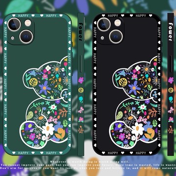 蘋果i14手機殼 暴力熊情侶款 適用於 iPhone 11 12 13 Pro Max XS XR 7P 保護殼 防摔殼