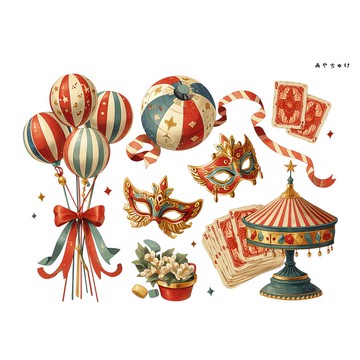 【6 月新品】20-134-0307 剪裁紙 馬戲團風格