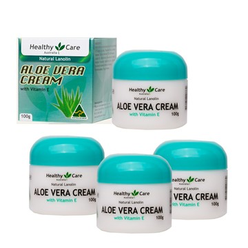 澳洲 Healthy care 綿羊蘆薈潤澤霜含維他命E(4入組 100g/罐)