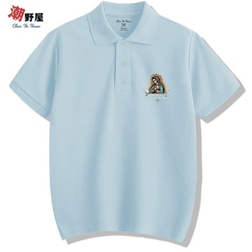 潮野屋 水彩瑪麗 聖母 POLO衫 短T 衣服 短袖上衣 歐美 潮T 可愛 潮流 街頭 創意 休閒 WPS-1027