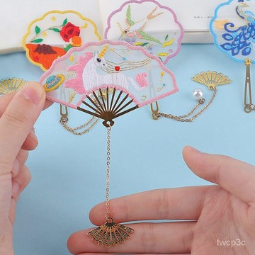 熱賣爆款刺繡diy手工製作初學者書簽材料包蘇繡絲帶戳戳繡情侶男朋友禮物 86SC
