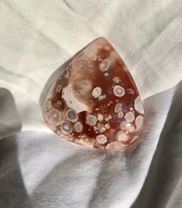 馬達加斯加 櫻花瑪瑙 牛血紅老料 成形花吊墮 吊咀 Flower agate