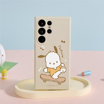 三麗鷗男團帕恰狗玩滑板純色矽膠SAMSUNG手機殼