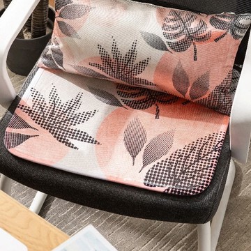 冰絲涼蓆防滑靠枕坐墊組  椅墊44 x 44cm 靠枕46 x 26cm  葉子  1組