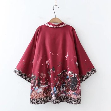 中國風復古遇見稻荷神春夏防曬和風羽織日式外套男女開衫和服百搭