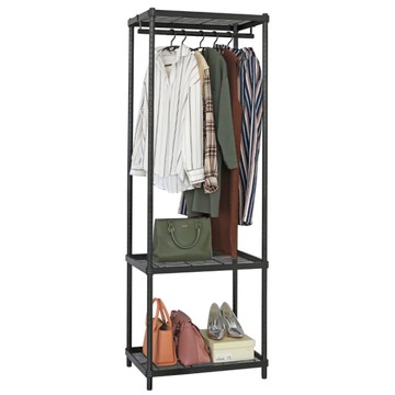 【品樂生活】45X60X205CM厚鐵框三層單桿衣架組/鐵架衣櫥/衣櫥架/厚鐵框衣櫥/衣櫥櫃