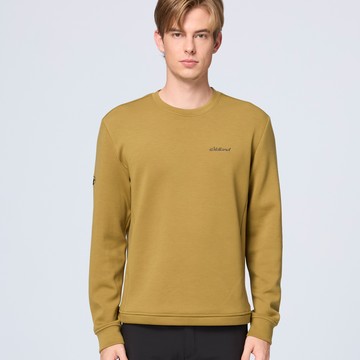 【WILDLAND荒野】中性彈性圓領太空機能保暖衣147亞麻綠