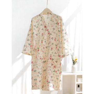 睡裙睡袍女夏季純棉紗布和服春秋薄款日系家居服日式浴袍睡衣全棉