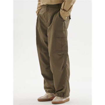 Crissrex Store BUTTBILL 復古廓形日系直筒寬松多口袋休閑長褲