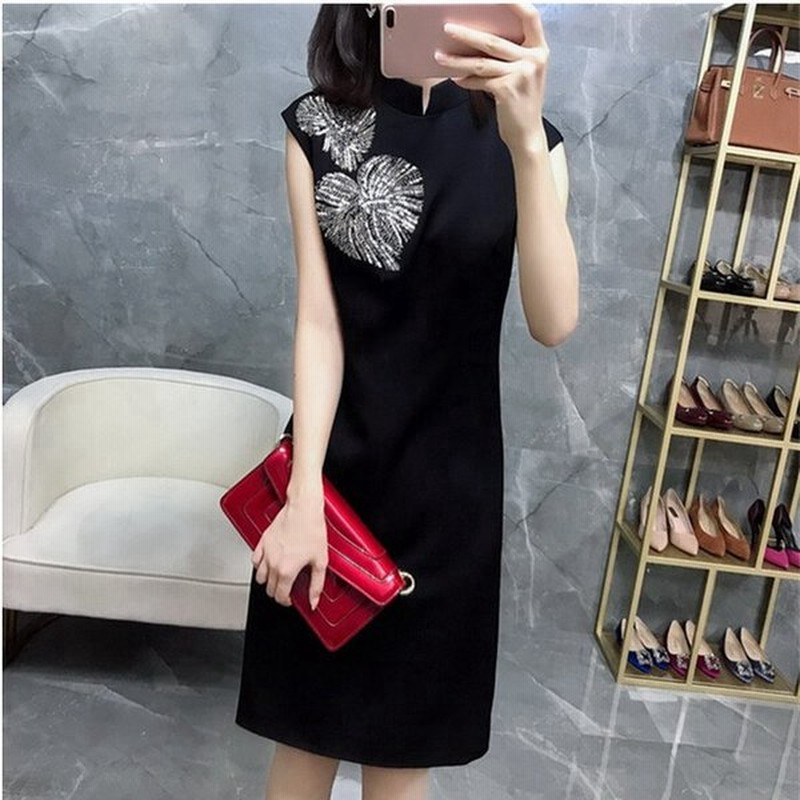 チャイナカラー ノースリーブ 画像色 タイトワンピース ひざ丈ワンピ レディース 春夏 パーティー デート ディナー 同窓会 婚活 女子会 通販 Lineポイント最大get Lineショッピング