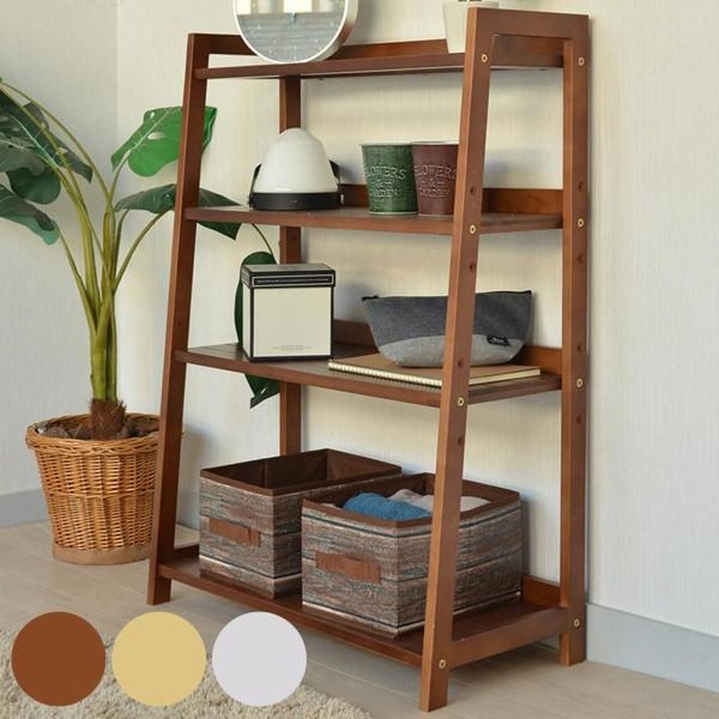 オープンラック ウッドラック 4段 ガラストップ棚 幅65cm （ オープン