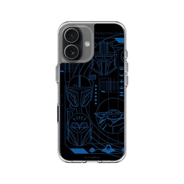 iPhone 17 Clear Case（相機按鈕） 透明 - 迪士尼-星際大戰 Star Wars - 曼達洛人-線稿風格