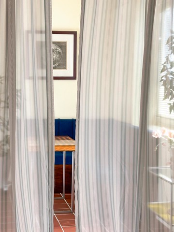 Vintage Stripe Chiffon Privacy Curtain