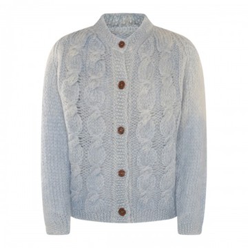 Maison Margiela - Light Blue Wool Blend Cardigan M
