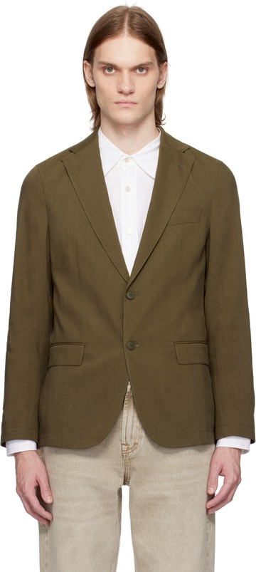 BOSS 卡其色 Slim-Fit Suit 西装外套