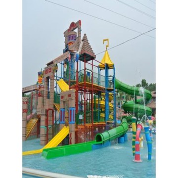 小孩水滑梯 水上游樂設備戲水玩具水寨水屋 兒童水樂園滑道設施