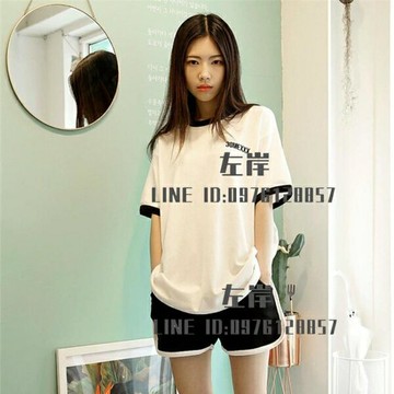 運動服套裝女休閒學生寬鬆短袖T恤短褲兩件套裝夏季【雲木雜貨】