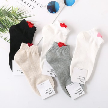 VIVILIAN正韓貨少女心簡約ETNA愛心百搭純棉女襪⑤色