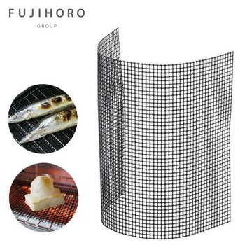 日本富士琺瑯FUJIHORO細目防食物掉落不粘黏烤網KB-101(鐵氟龍不沾黏;耐熱250度;可修剪)烤肉網 適家用烤箱烤架微波爐