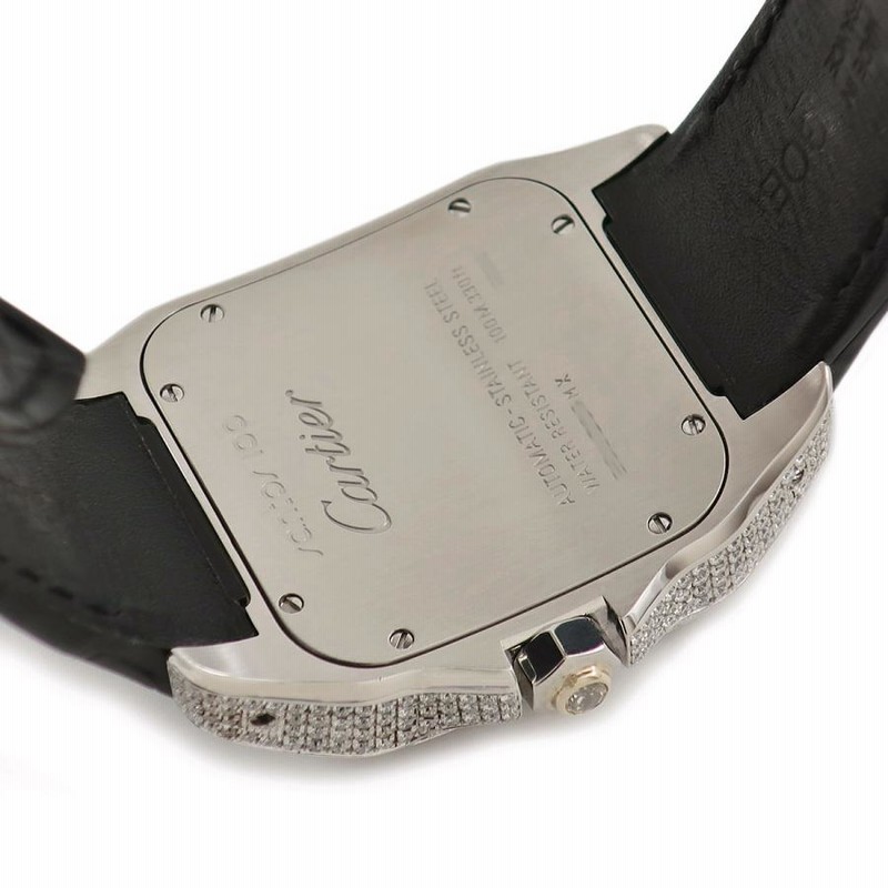 3年保証】 カルティエ サントス100 LM W20073X8 ダイヤ 角型 自動巻き  