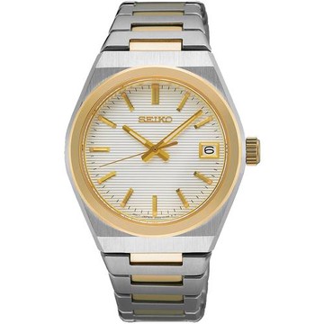 SEIKO 精工 CS系列經典條紋時尚腕錶/銀X金/34mm (6N42-00N0KS/SUR578P1)SK003