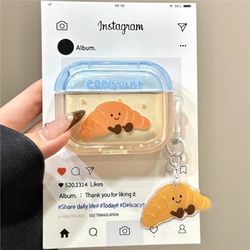 可頌面包堿水結壽司飯團適用于AirPods3保護套AirPods第三代蘋果airpods1/2代pro無線藍牙耳機套保護殼防摔軟